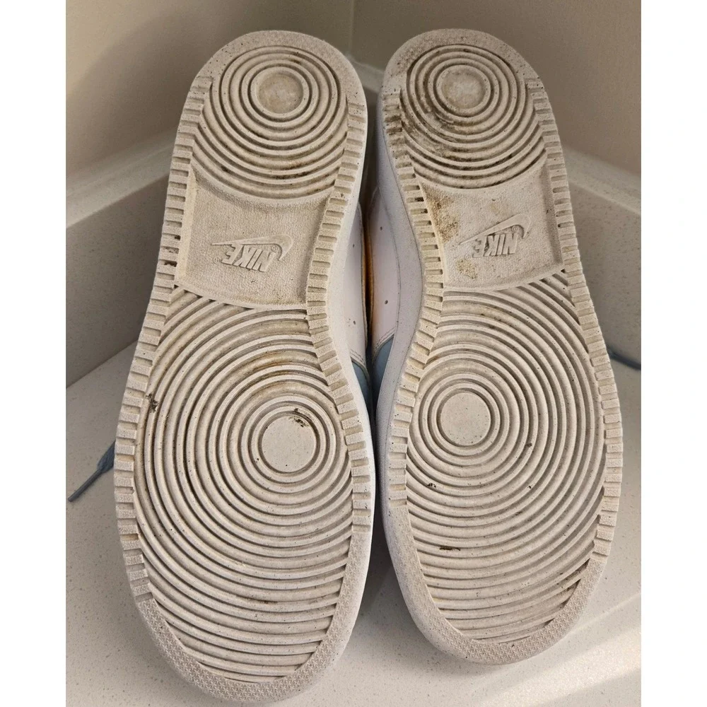 Nike Court Vision High Top Sneakers White Yellow Blue Size 10 Mens‎ Shoes